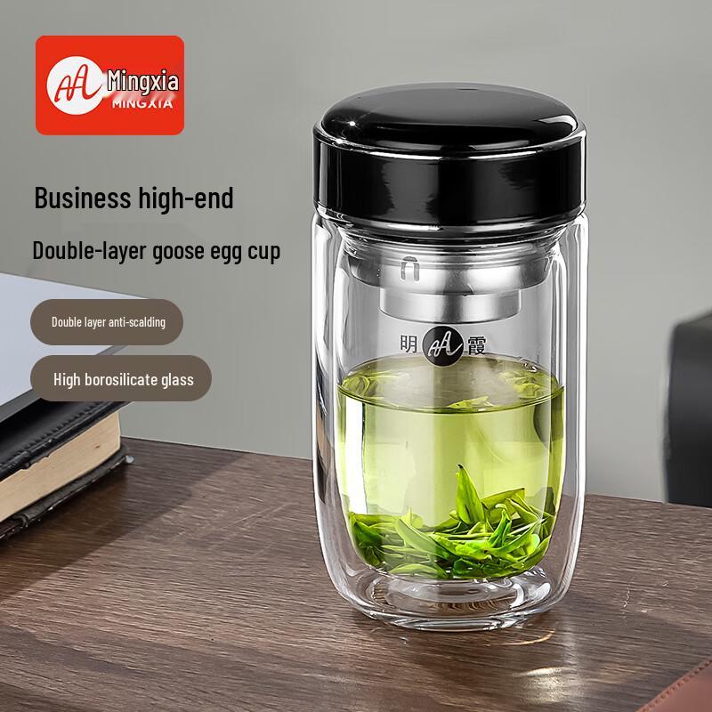 Portable Double-Layer Glass Tea Infuser Mug
