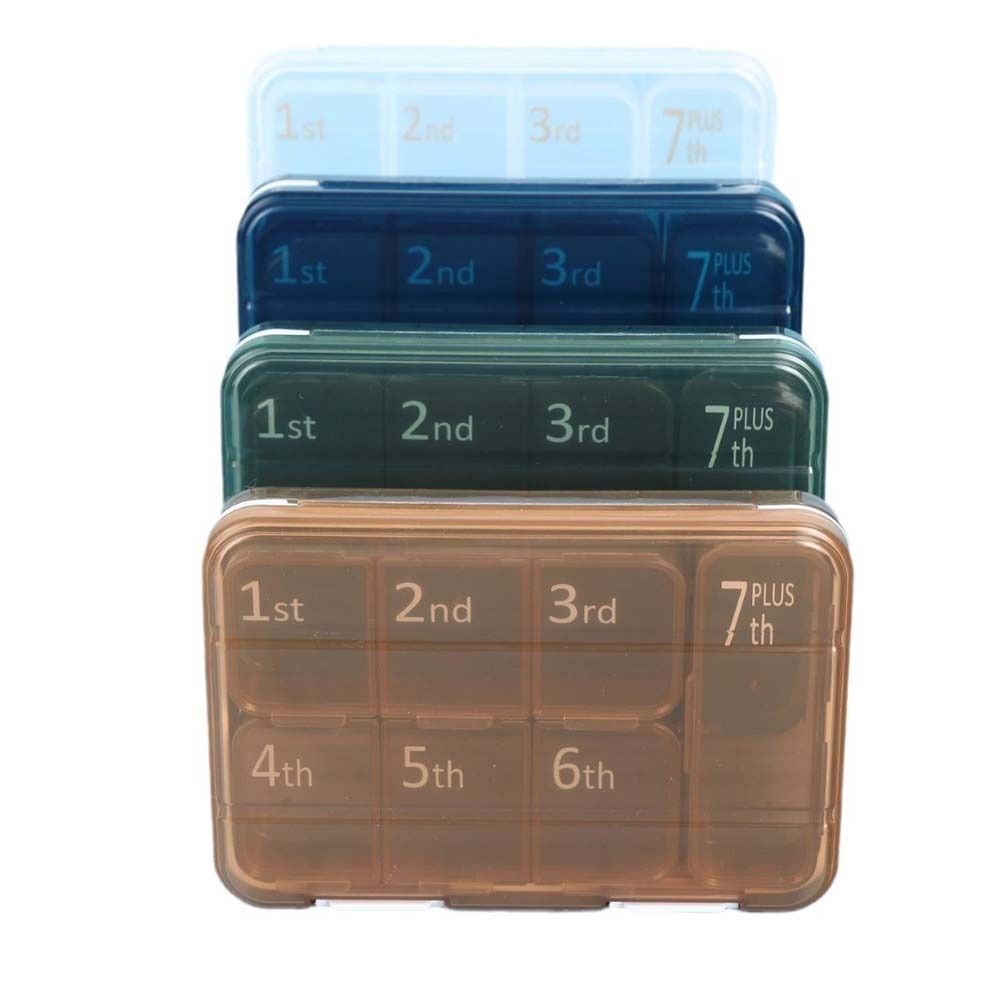 Portable Weekly Pill Storage Box Moisture-proof Vitamin Container Pill Dispenser Home