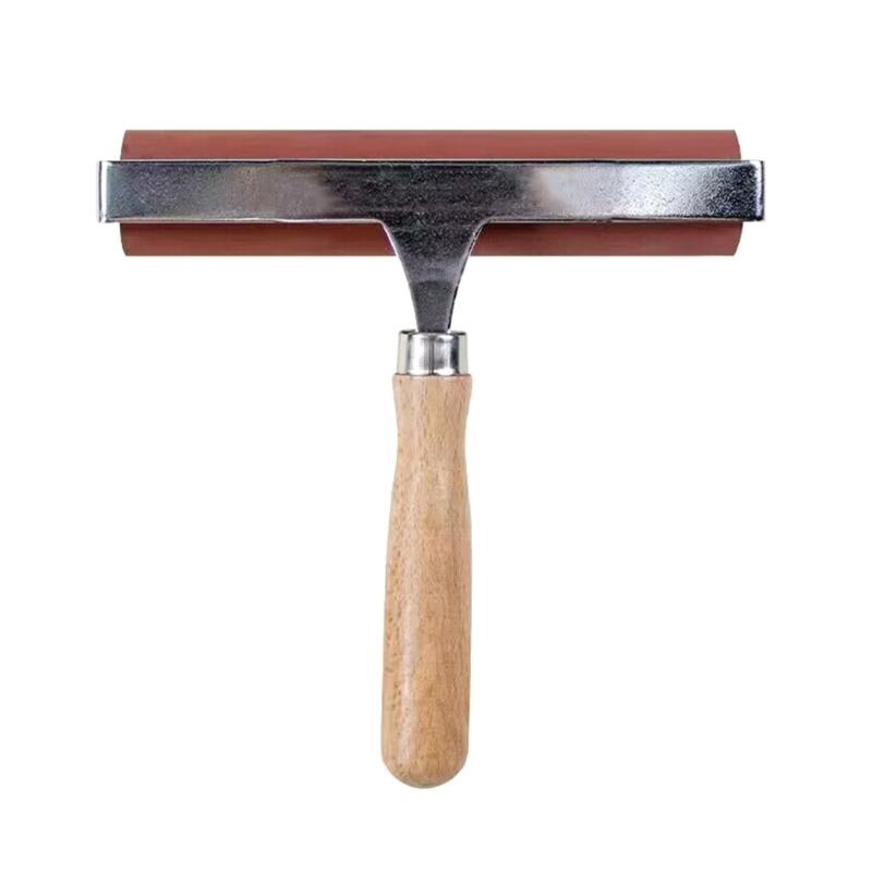 1/3Pcs Rubber Brayer Rollers for Crafting, Wood Handle Rubber Rollers for Printmaking, Wallpaper Roller Painting Tool