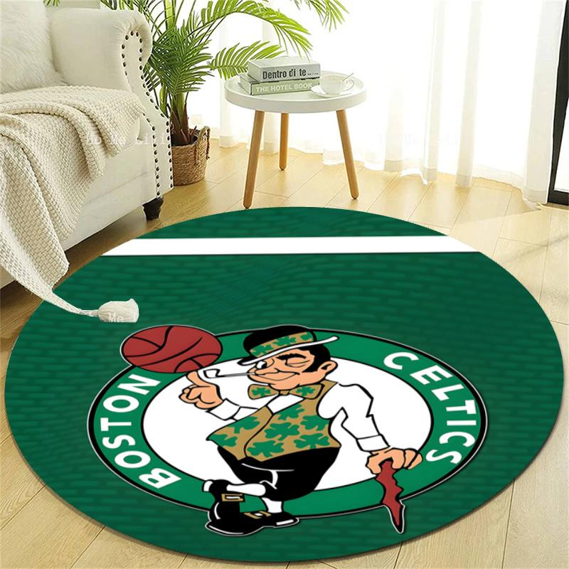 Personalized Boston Celtics Round Chair Office Rug - Perfect for Mat, Office Chair & More - Ideal Gift for Birthdays and Holidays