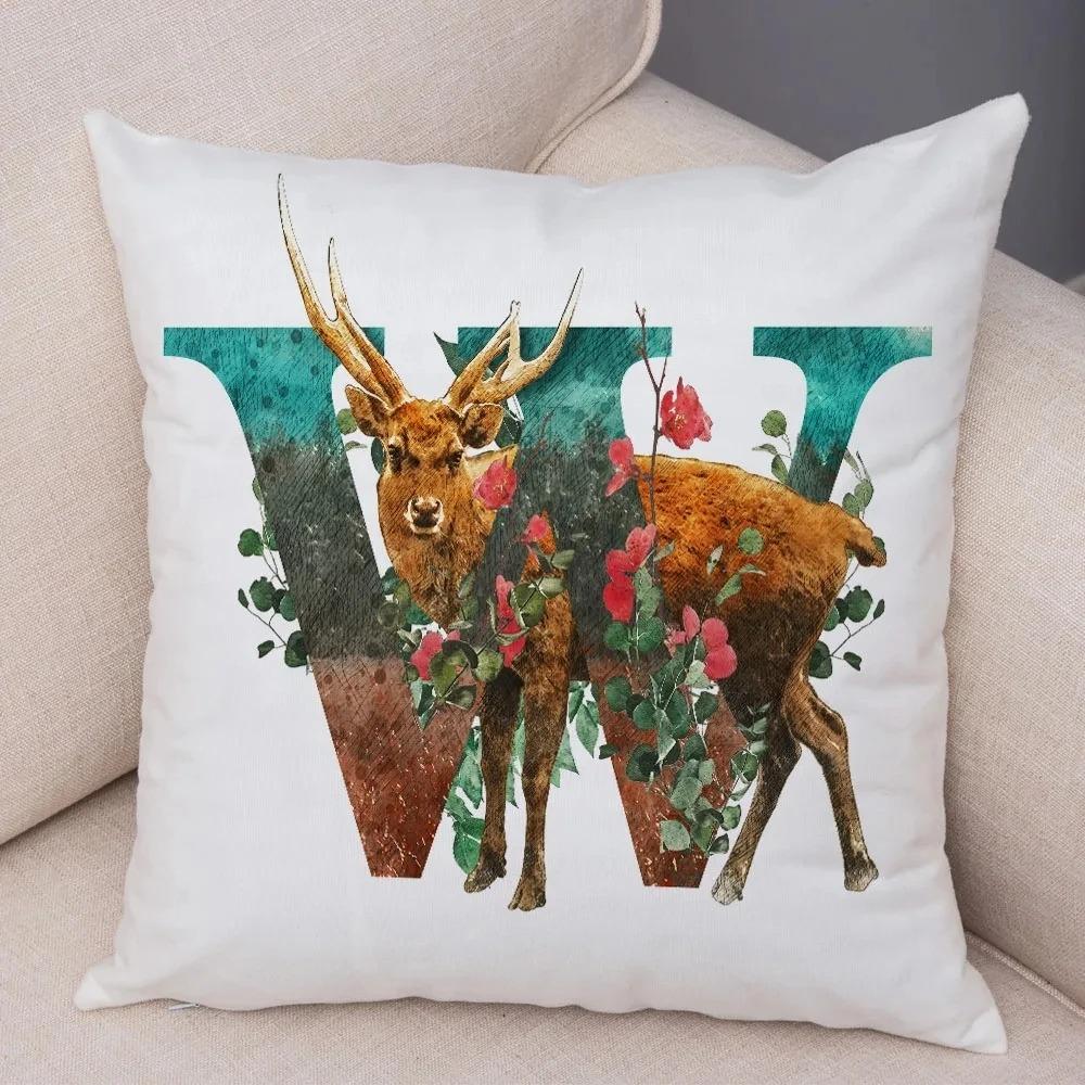 Cartoon Animal Letter Decorative Pillowcase Car Ornaments Office Living Room Sofa Home Pillowcase