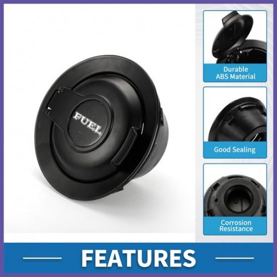 Fuel Filler Door Cover Gas Cap Cover for Dodge Challenger 2008- Black