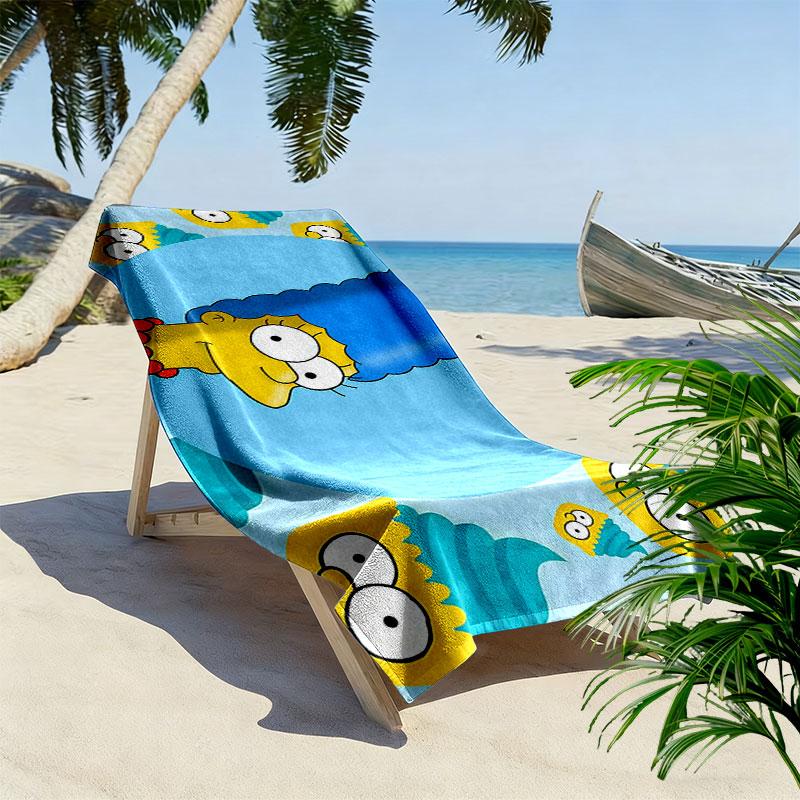 Marge Simpson Art Print Beach Towel, Large Soft Quick Dry Towel for Beach Camping Swimming