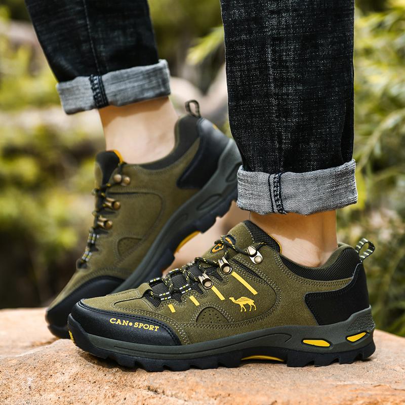 Fashion Outdoor Men's Hiking Shoes Trekking Sneakers Men Breathable Non-slip Mens Trainers Comfrotable Suede Camping Sports Shoes Man