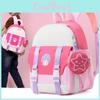Kids Girl School Bag With Cute Anime Pattern And Ergonomic Shoulder Straps For Preschool