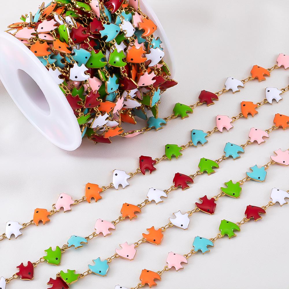 0.5M 1M Stainless Steels Cute Enamel Octopus Gold Chains for DIY Necklaces Making Jewelry Findings Sea Bracelets Anklet Supplies