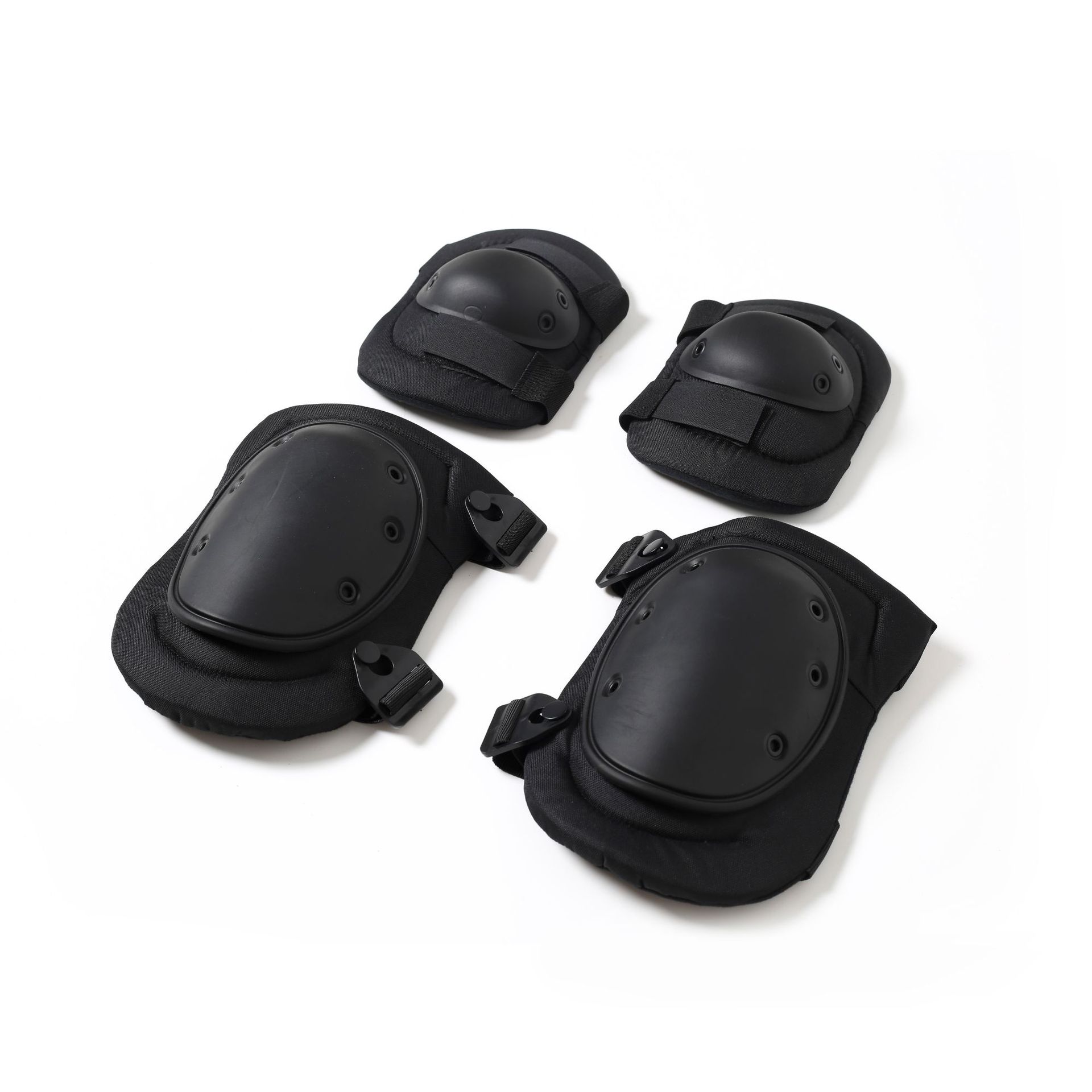 

Shockproof TPE Knee Pads Elbow Pads 600D Waterproof PVC Adjustable Velcro Maximum Protection for Running Cycling Hiking Skiing one size чорний