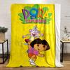 Colorful cartoon characters with text on a bright yellow background. for all seasons blanket lunch break throw gift