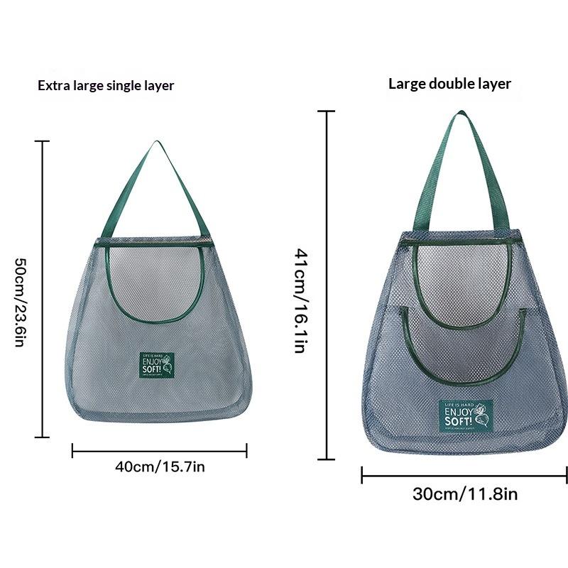 1Pc Portable Hanging Mesh Storage Bag Multi-Purpose Breathable Kitchen Fruit And Vegetable Hanging Bags