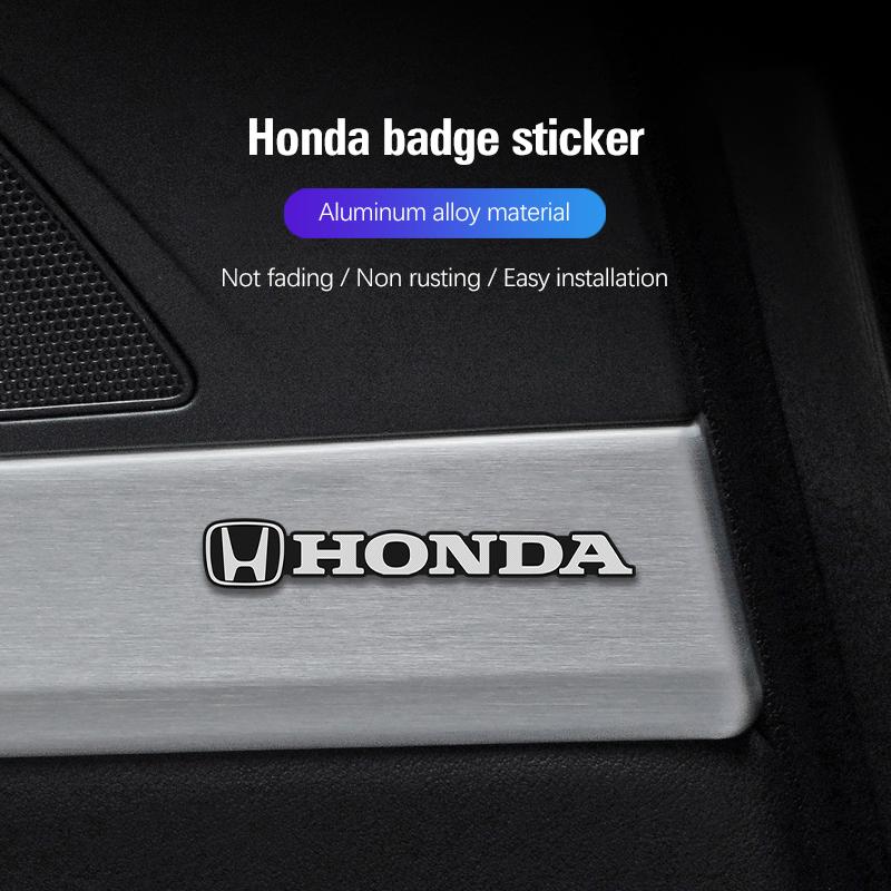 WDM2 5/10Pcs Mini Aluminum Car Decorative Stickers For Honda civic accord fit jazz pilot CRV odyssey passport city shuttle HRV vezel