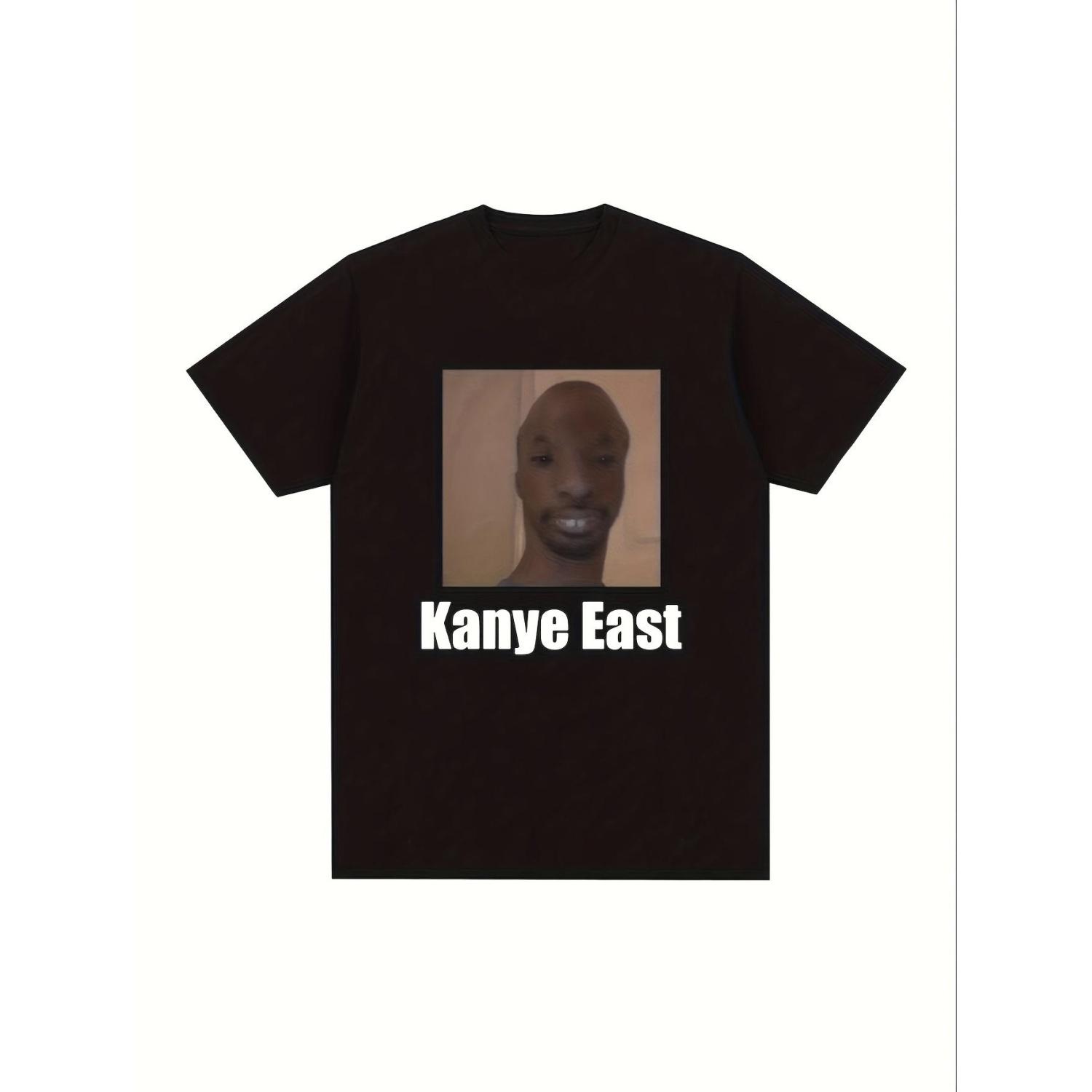 

Kester Kanye East Fun Emoji TShirt Unisex Retro Loose Street Style ShortSleeve Shirt with Kanye Emoji Print Pure AllSeason S чёрный