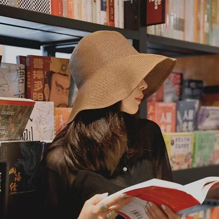 Summer Straw Bucket Hat With Wide Brim For Sun Protection And Breathability
