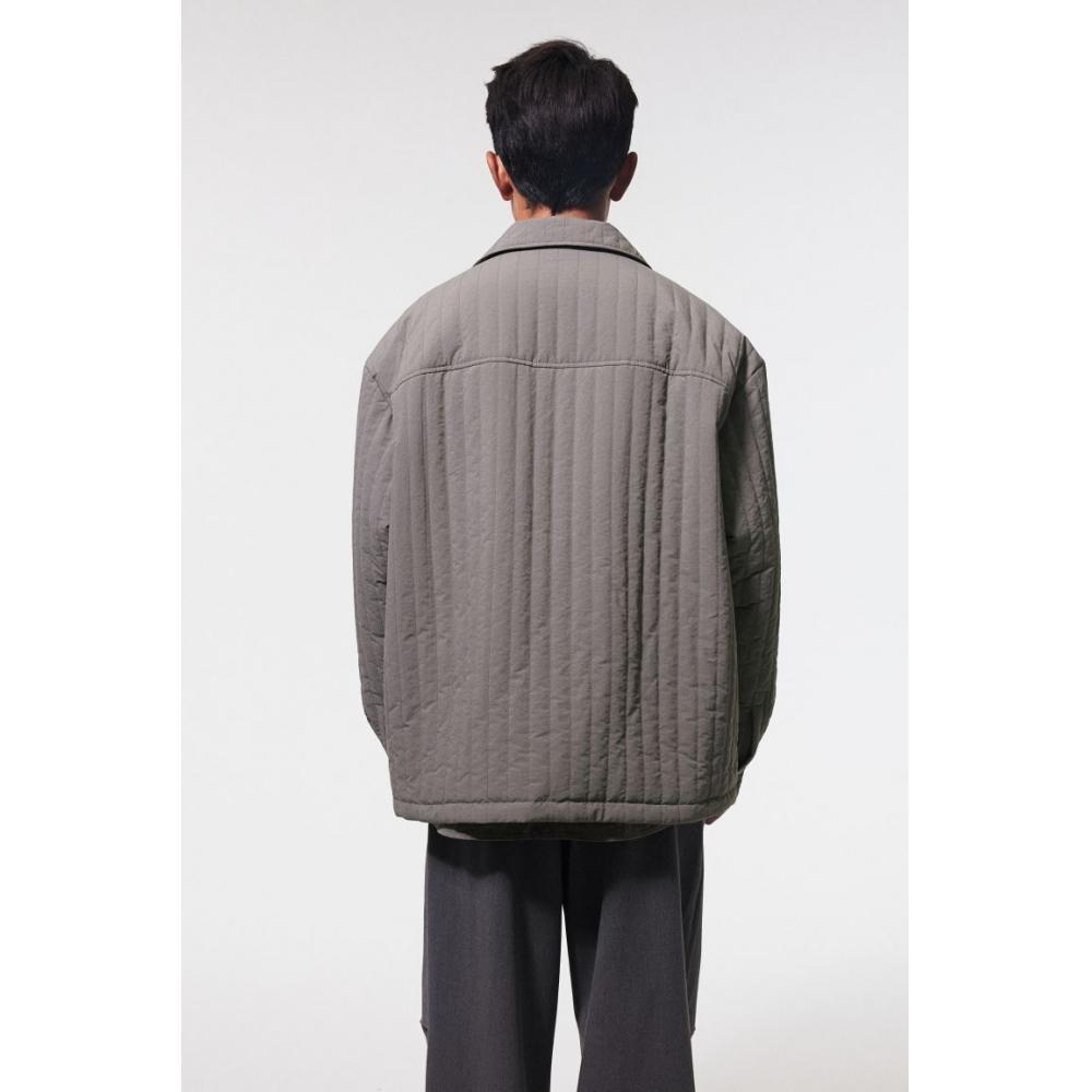 H M Loose Fit Padded sHacket Grey