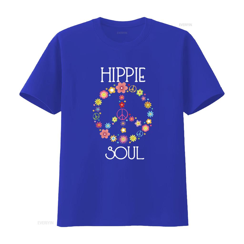 Mens Hippie Soul Flower Power Peace Sign Gypsy 60s 70s T Shirt Black vintage Washed streetwear designer clothes Breathable