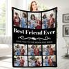Custom Blanket With Text Photo Collage Personalized Picture Blankets Souvenirs Gifts Customized Throw Blanket for Family Mom Dad
