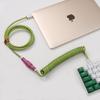Laptop Keyboard Cable Type c to Usb c Long Coiled  Cable for Mechanical Keyboard Usb c Coiled aviator Cable