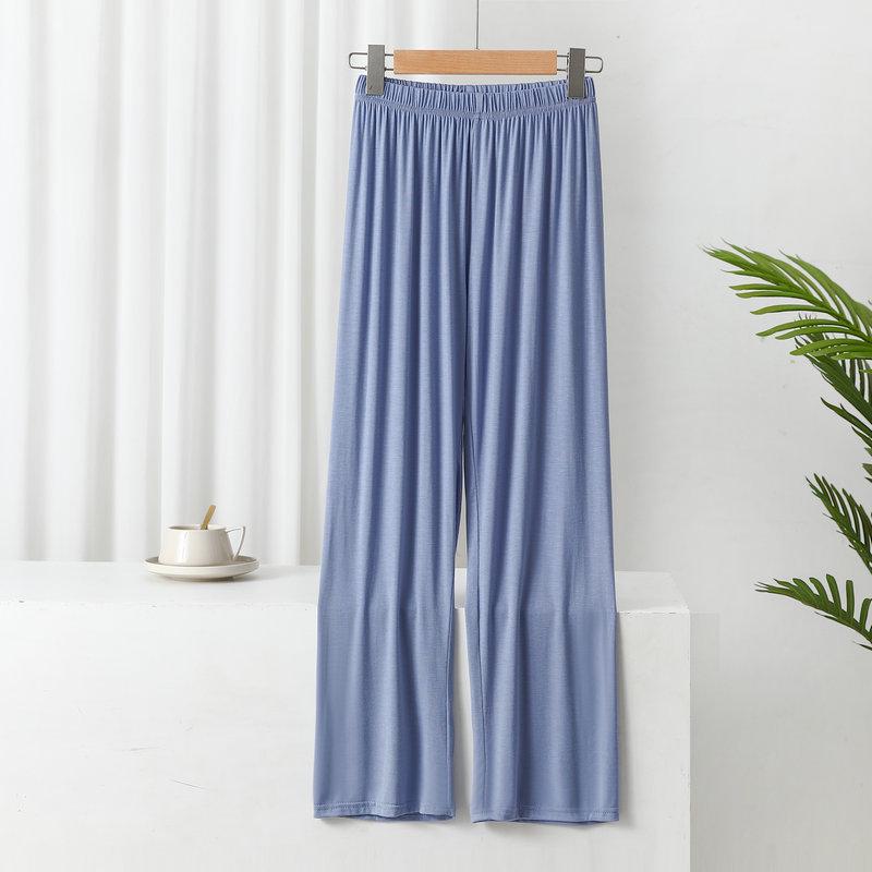 Women's High Waist Korean Style Wide-Leg Modal Pants - Versatile Summer Casual Straight-fit Trousers