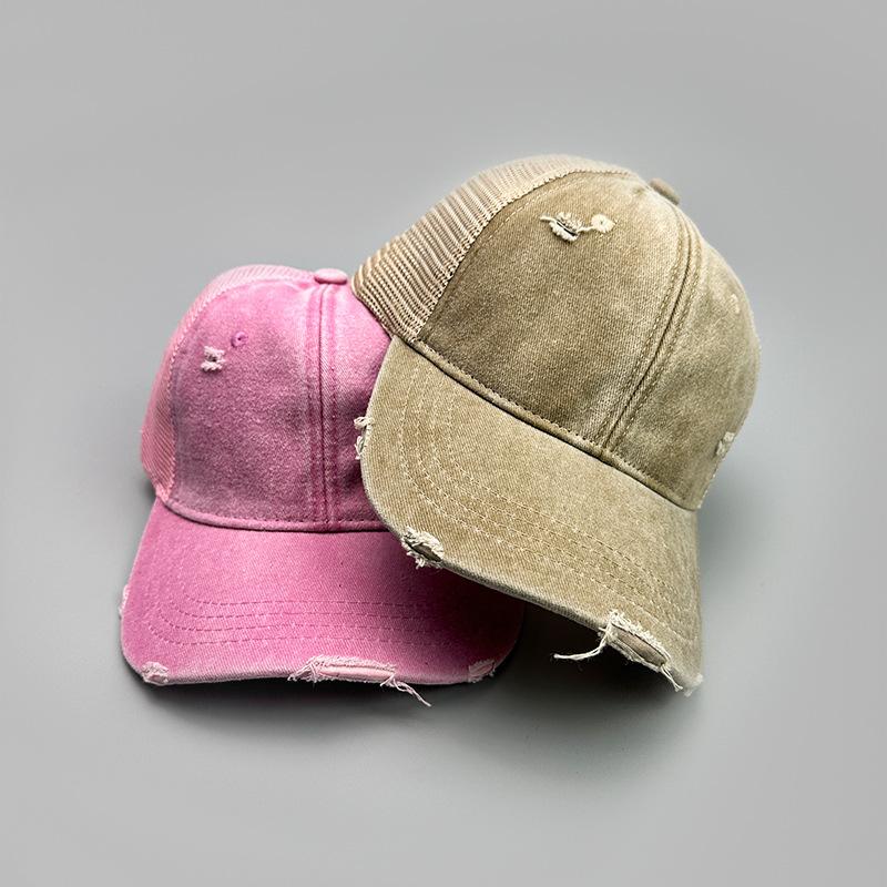 Retro Personalized Old Broken Wind Baseball Cap Men'S And Women'S Sunshade Breathable Mesh Casual Truck Hat