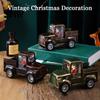 Vintage Christmas Decoration Retro Pickup Truck Night Light with Snow Lantern, Battery Decorative for Kids Operated LED Lamp Home Bedroom, Holiday