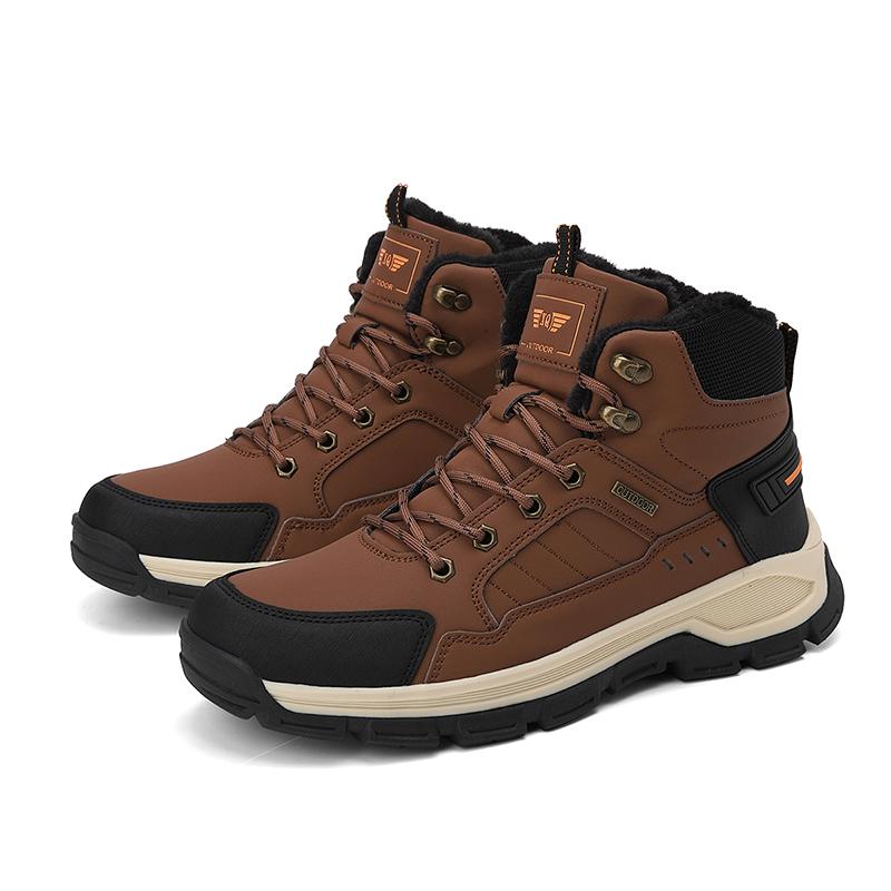 TUINANLE Winter Men Boots Fur Warm Snow Boots Men Hiking Shoes Work Ankle Booties Outdoor Men's Sneakers Footwear