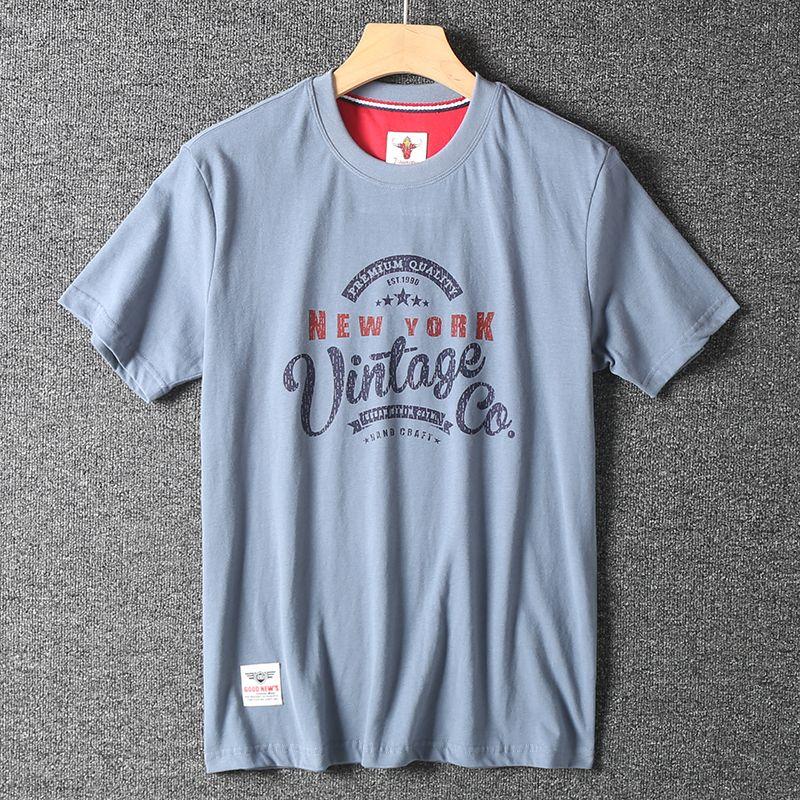 Trade Surplus Stock: Trendy High-Street Brand Pure Cotton Brushed Non-Transparent Short-Sleeve T-Shirts for Men and Women, Couple's Half-Sleeve Tops