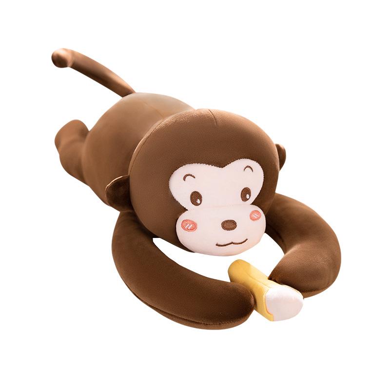 Cute Banana Monkey Plush Toy & Pillow with Long Arms - Multifunctional Curtain Holder