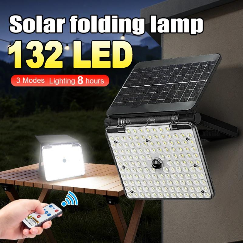 1/2/3PCS LED Solar Light Outdoor 132 LED Spotlights IP65 Waterproof Motion Sensor Human Solar Flood Security Wall Lights 3 Modes