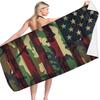 Gestreifter Camouflage Digitaldruck Polyester Superfeine Faser Doppelseitiger Fleece Strandurlaub Badetuch, Strandtuch