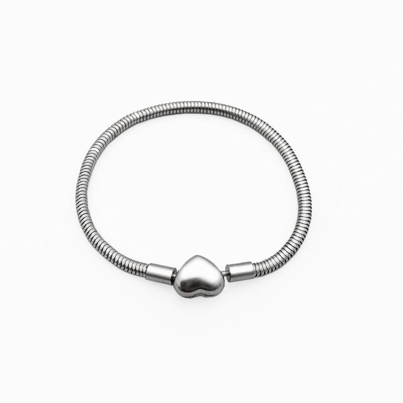 Titanium Steel Heart Bracelet Classic DIY Snake Chain Never Fade Trendy Jewelry Gift for Women