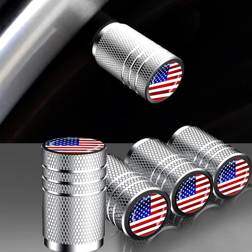 Aluminum Tire Valve Cap Set, Car Stem Cover - Proof 4 Piece Stem