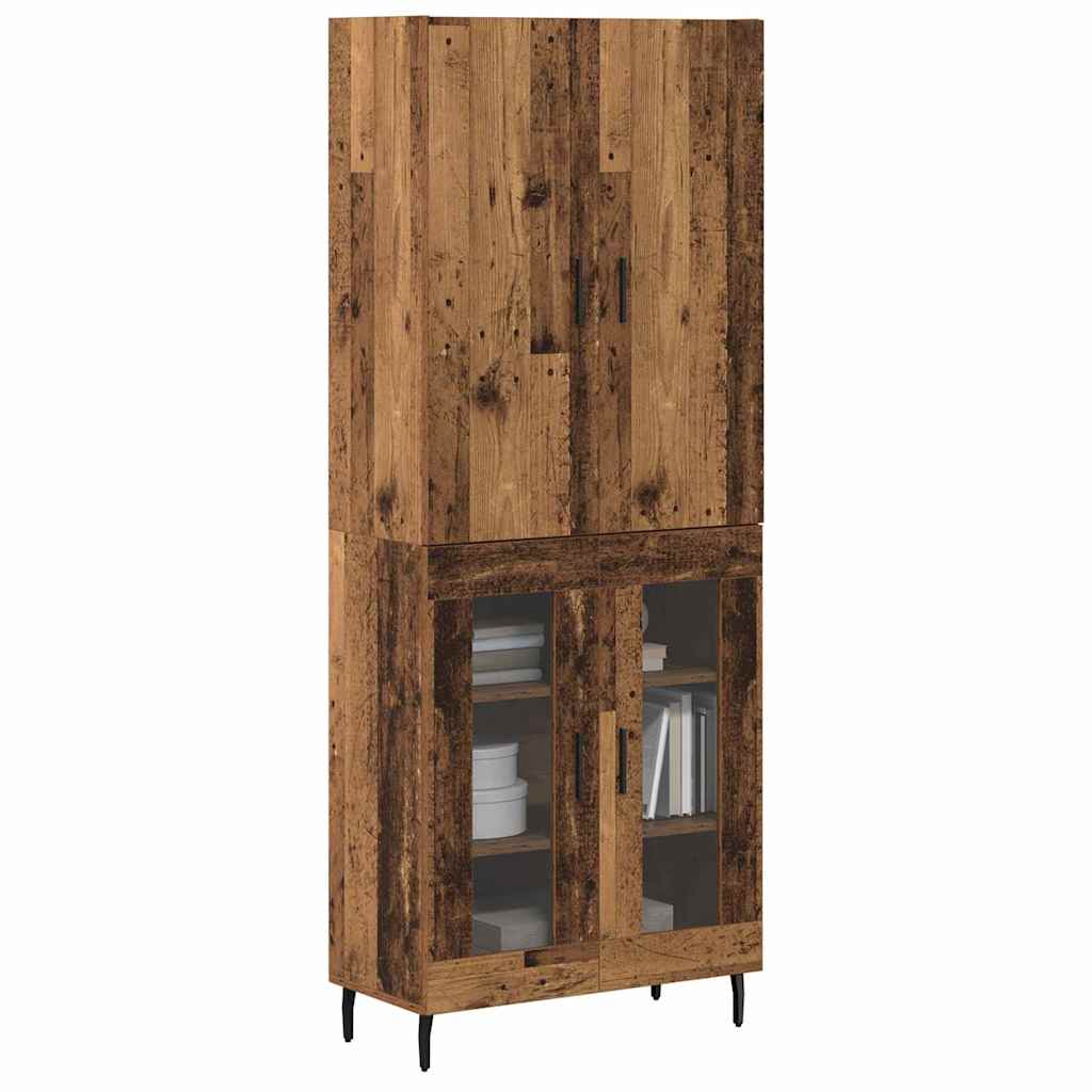 Wall Mounted Highboard Reclaimed Wood Look 69.5 x 34 x 180 cm Engineered Wood