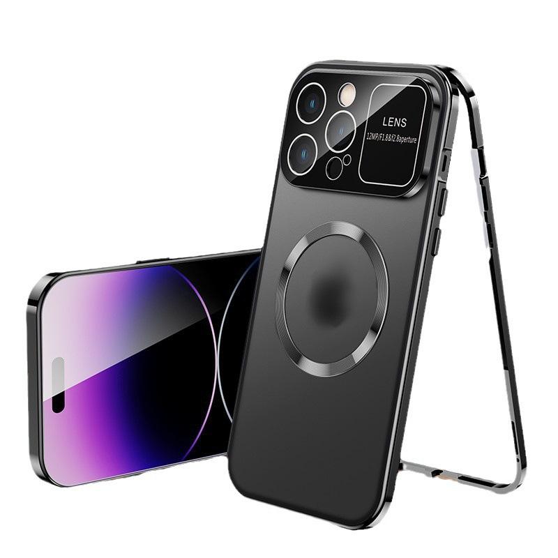 Applicable to iPhone11 mobile phone case double-sided glass large window Apple 11 metal magnetic all-inclusive 11 protective case 11