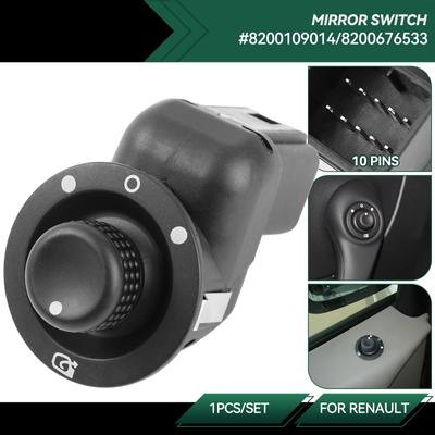 10 Pins Mirror Control Switch Knob 8200676533 8200109014 109014 For Renault Clio 3 Mk3 Laguna 2 Scenic Megane 2 Kangoo 2007-2017