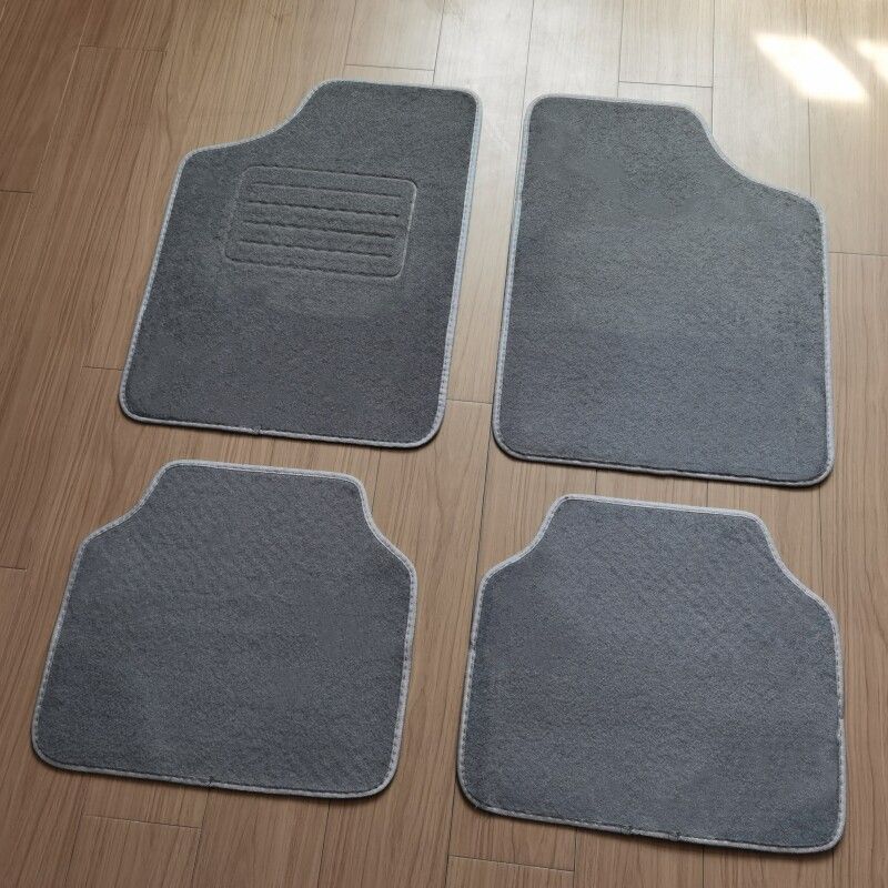Suede Car Foot Mat Universal Floor Mat Surrounded by Protective Pad Carpet Car Foot Mat Wear-Resistant Non-Slip Mat Flame Retardant Mat