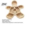 Holiday Table Centerpieces Wooden Christmas Divided Tray, Gingerbread Man Santa Xmas Tree Compartment Snack Claus Party Platters Platter, Wood