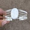 Rainbow Moonstone Gemstone 925 Sterling Silver Cuff Bangle Adjustable KKG-233