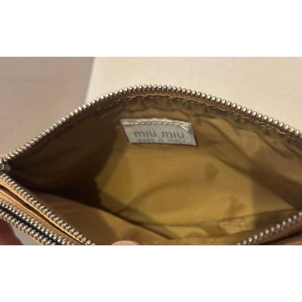 Used Miu Miu Studded Leather Pouch Wallet