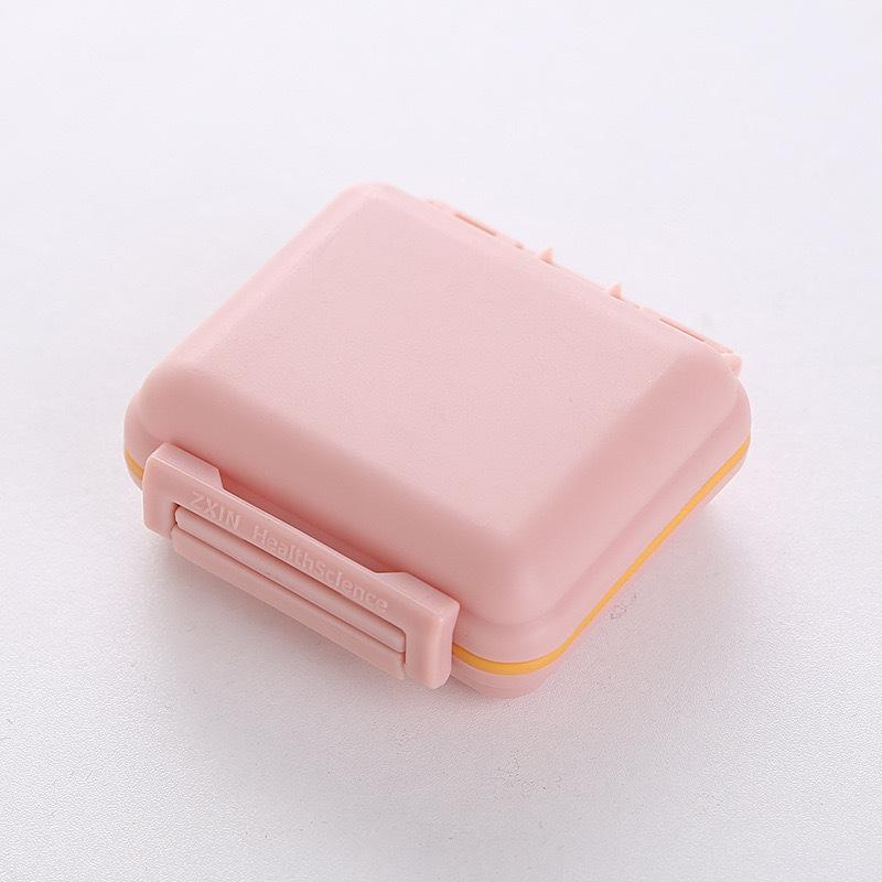 Organizer Divided Medicine Container Portable 6-Compartment Sealed Medicine Box with Double-Lock Moisture-Proof Anti-Damp Tablet