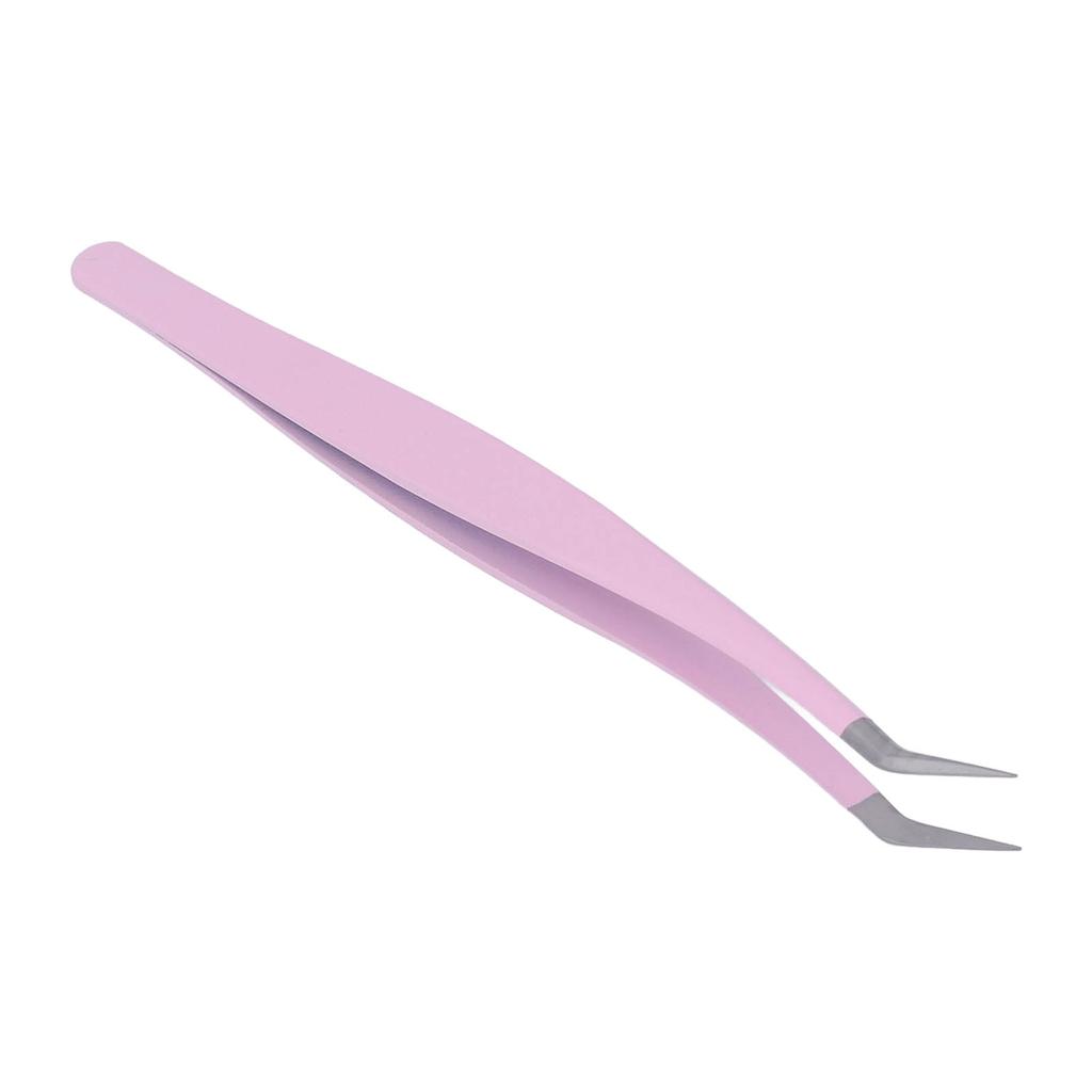 Eyelash Extension Tweezers Professional Stainless Steel Precise Bent Lash Tweezers for Fanning