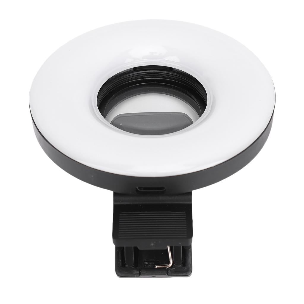 15X Macro Lens with LED Ring Light 3000K 6500K Fill Light for Smartphone Photography Vlog Close Up Photos Video
