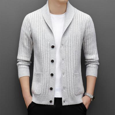 Nuevos suéteres casuales de otoño e invierno para hombre, moda juvenil, suéteres cálidos, chaquetas tipo cárdigan de moda para hombre.