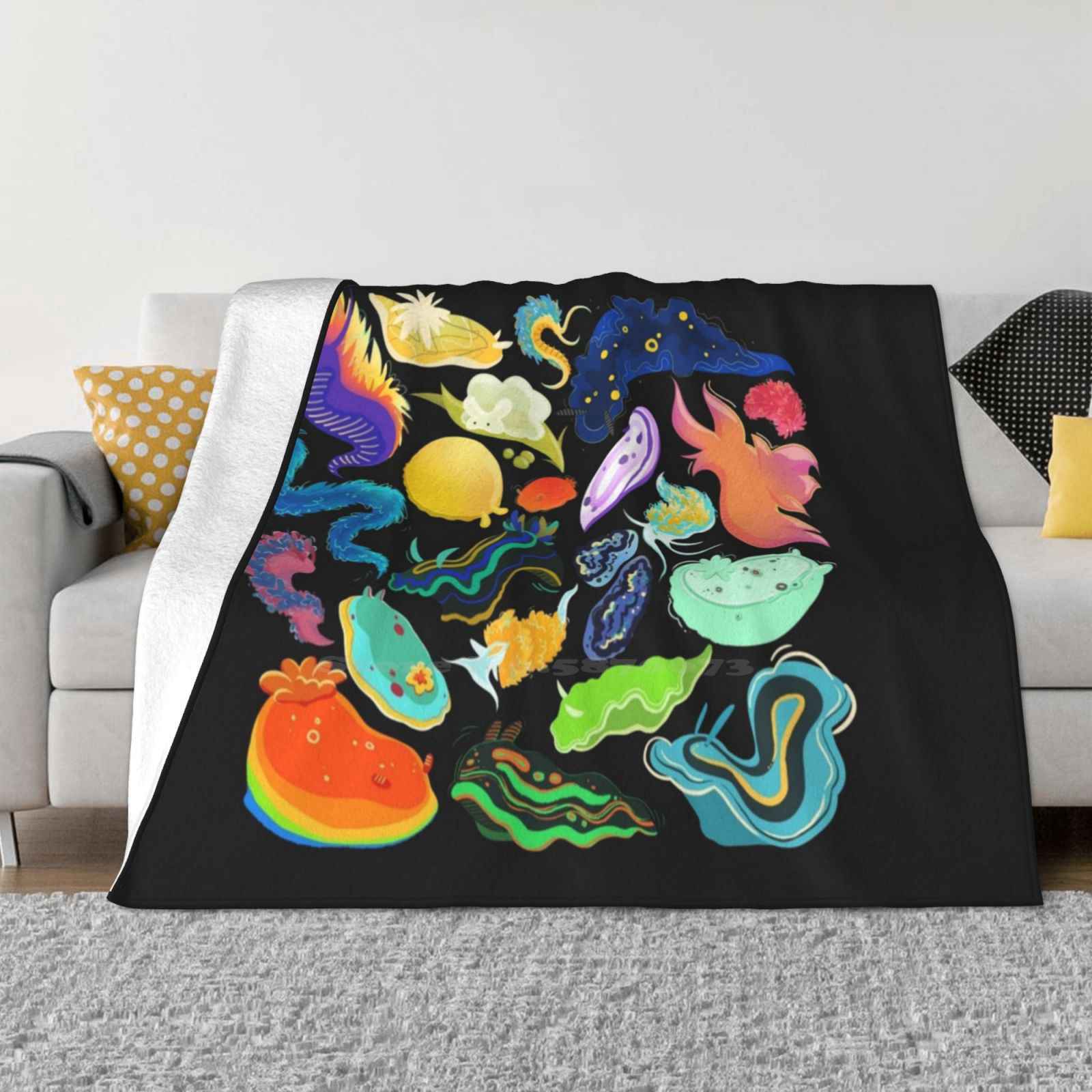 

Nudibranch Sea Slugs Design Hot Sale Printing High Qiality Warm Flannel Blanket Nudibranchs Nudibranchia Sea Slugs Scuba Diver 30x40in
