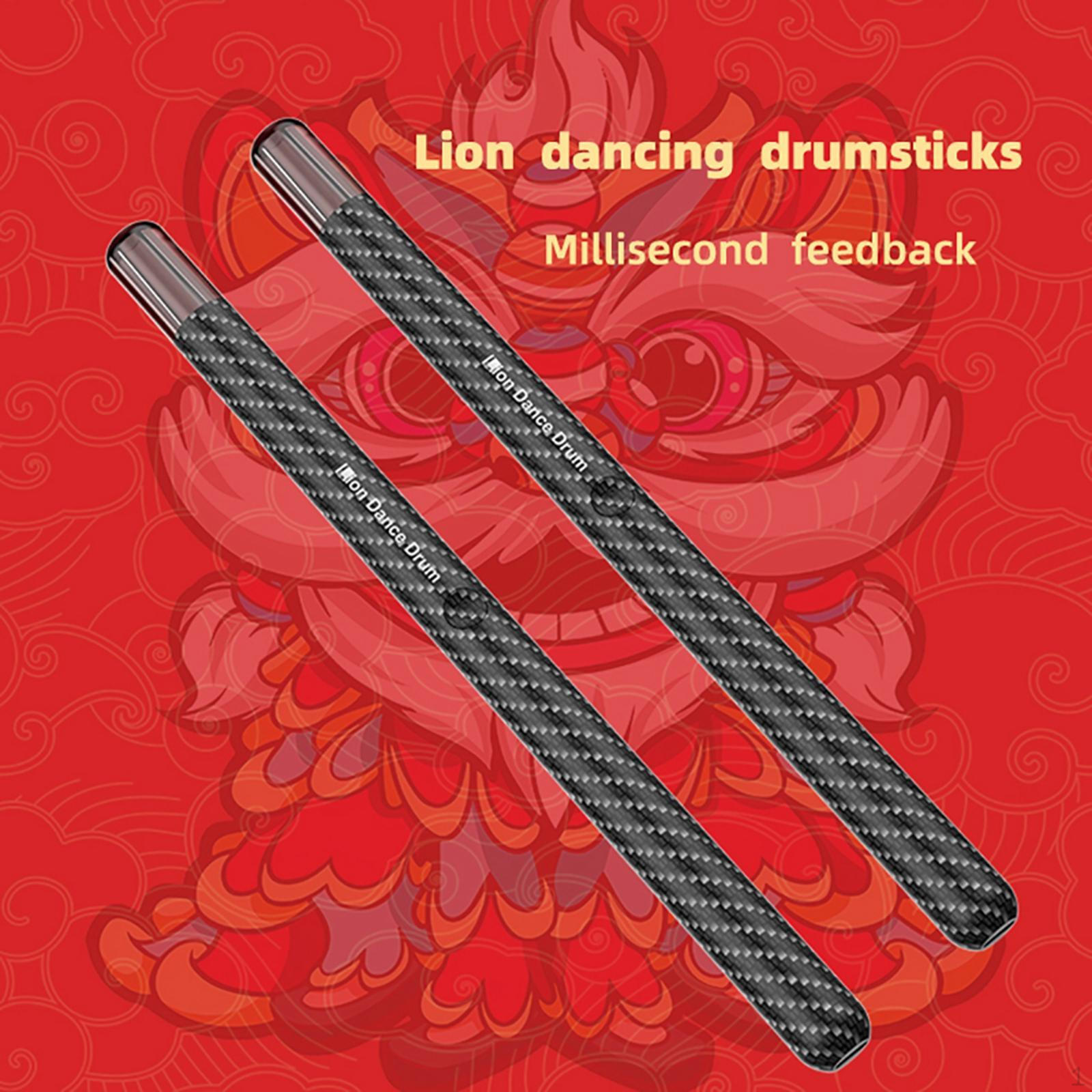 

Lion Dance Air Drum Set with Audio Converter Rechargeable Portable Lightweight Chinese Cultural