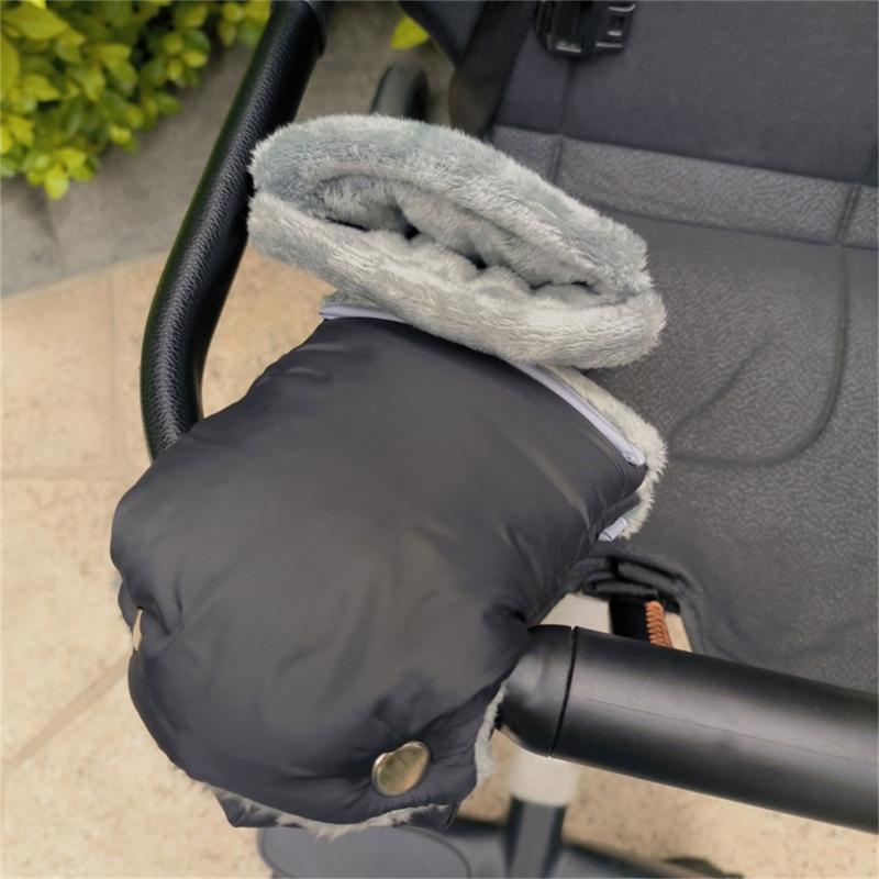 Baby Stroller Gloves Thick Fleece Lining Hand Warmer Infant Cart Mittens Winter Warm Hand Muffs for Outdoor Activities