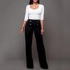 Casual High Women Waist Flare Wide Leg Long Pants Summer Fashion 5 Color