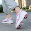 Roller Skate Sneakers Kids Four-wheel Disassembly Flat Shoes Runaway Shoes / Wheel Skate  Shoes with Wheels