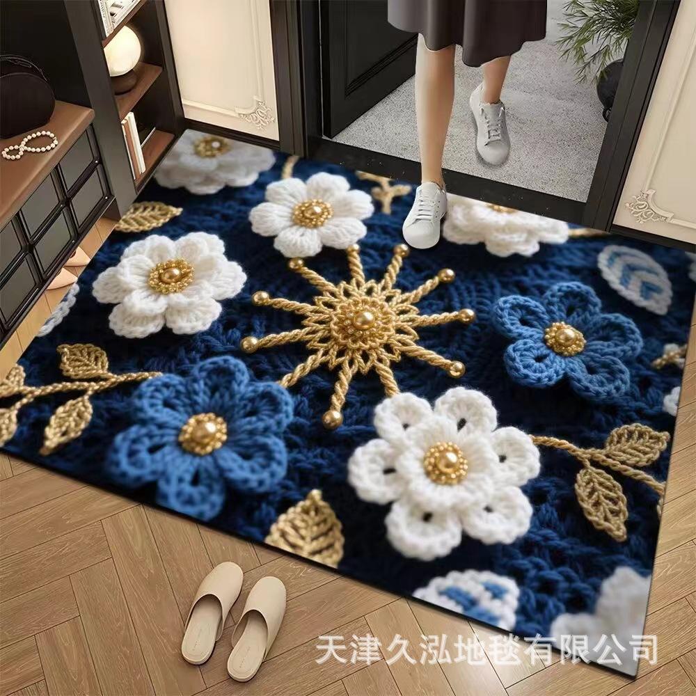 

Retro Bathroom Door Mat Absorbent Anti Slip and Dirt Resistant Foot Pad 40 * 60Cm