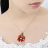 Women Heart Faux Ruby Flower Pendant Necklace Earrings Ring Party Jewelry Gift