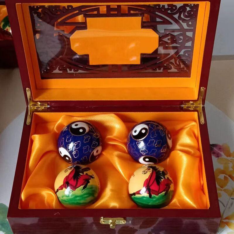 Hand-Painted Cloisonné Baoding Health Balls