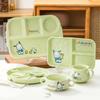 For Sanrio Pochacco Ceramic Children's Divided Plate Round Compartmented Dinner Plate Cartoon Mug Microwave Available Tableware